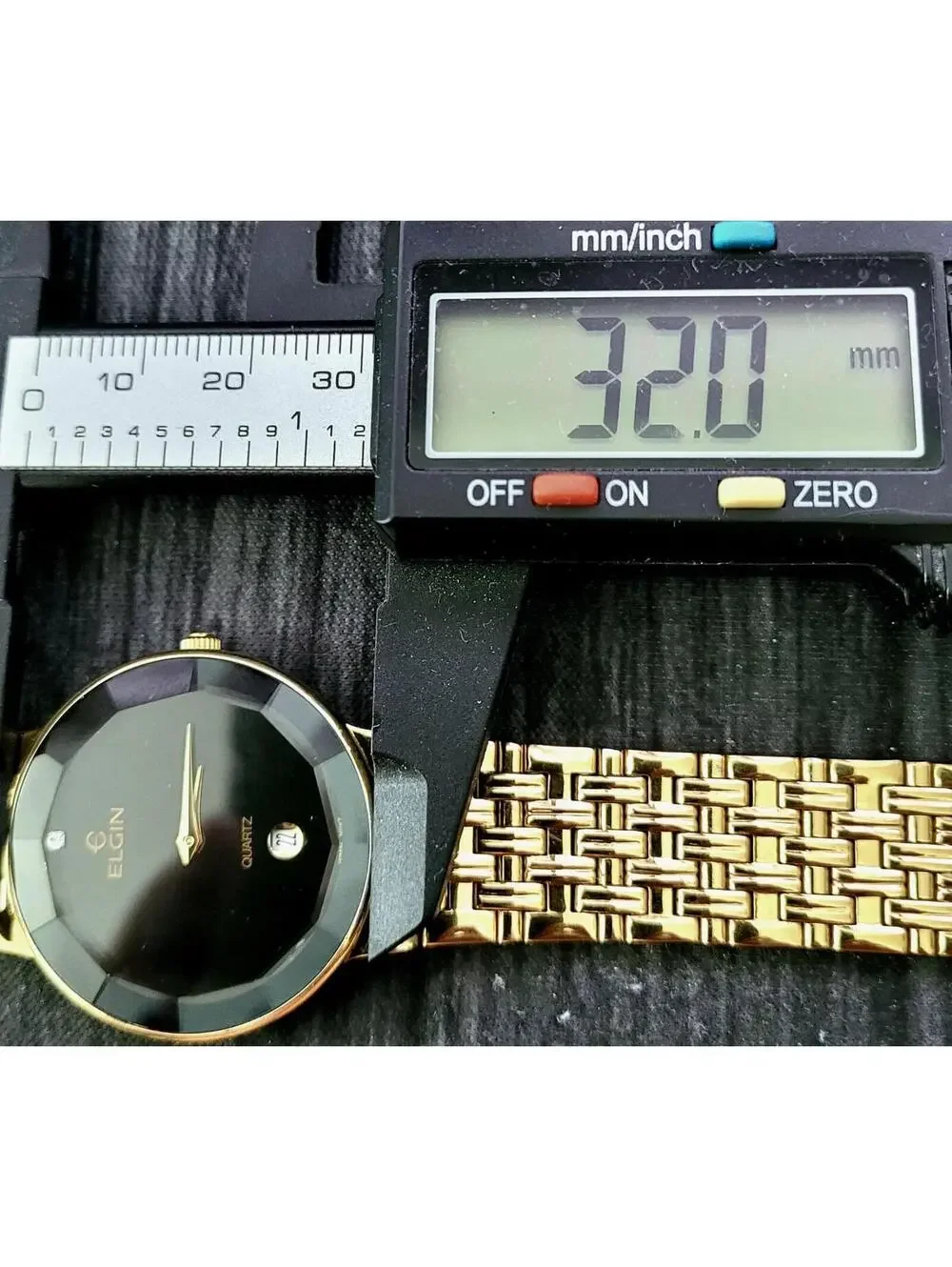Rare Unisex Elgin‎ Diamond Dial Faceted Crystal Dress Watch